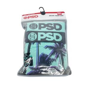 PSD Men's Palm Island Inspired Palm Tree Print Briefs 2-Pack Neon Size XXL